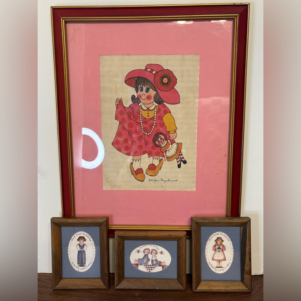 Vintage Raggedy Ann theme framed art